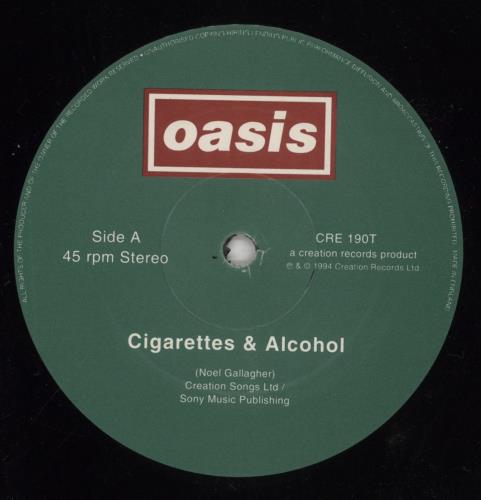 Oasis Cigarettes&Alcohol 12inch UKオリジナル